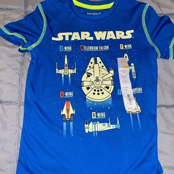 Nwt Size 4 Star Wars shirt athletic material - Picture 1 of 2